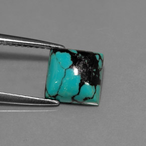 1,65 ctw natürlicher blauer Türkis, Quadrat, Lichtundurchlässig