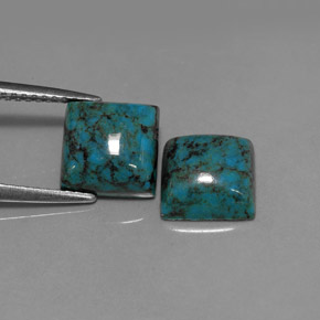  ct natürliche blauer Türkis-Edelsteine, Quadrat, Lichtundurchlässig