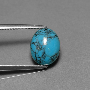 1,91 ctw natürlicher blauer Türkis, Oval Schliff, Lichtundurchlässig