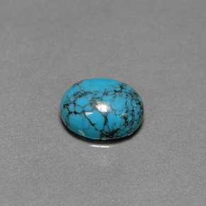 1,91 ctw natürlicher blauer Türkis, Oval Schliff, Lichtundurchlässig