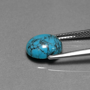 1,91 ctw natürlicher blauer Türkis, Oval Schliff, Lichtundurchlässig
