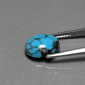 1,79 ctw natürlicher blauer Türkis, Oval Schliff, Lichtundurchlässig
