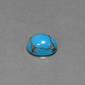 1,25 ctw natürlicher blauer Türkis, Oval Schliff, Lichtundurchlässig