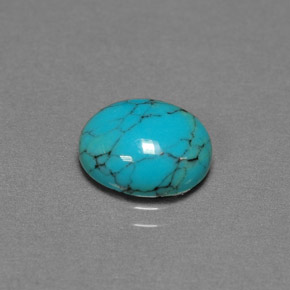 1,93 ctw natürlicher blauer Türkis, Oval Schliff, Lichtundurchlässig