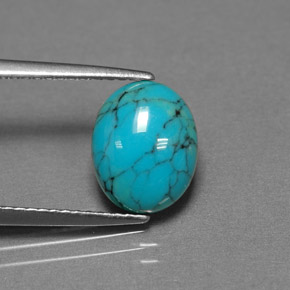 1,93 ctw natürlicher blauer Türkis, Oval Schliff, Lichtundurchlässig