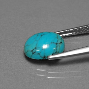 1,93 ctw natürlicher blauer Türkis, Oval Schliff, Lichtundurchlässig