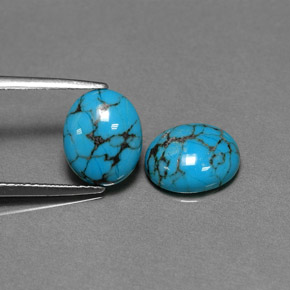  ct natürliche blauer Türkis-Edelsteine, Oval Schliff, Lichtundurchlässig
