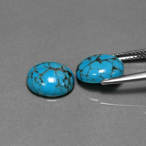  ct natürliche blauer Türkis-Edelsteine, Oval Schliff, Lichtundurchlässig