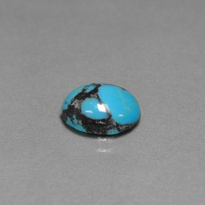 1,44 ctw natürlicher blauer Türkis, Oval Schliff, Lichtundurchlässig