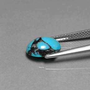 1,44 ctw natürlicher blauer Türkis, Oval Schliff, Lichtundurchlässig