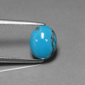 2,16 ctw natürlicher blauer Türkis, Oval Schliff, Lichtundurchlässig