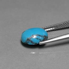 2,16 ctw natürlicher blauer Türkis, Oval Schliff, Lichtundurchlässig