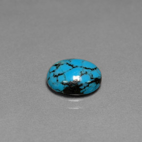 1,55 ctw natürlicher blauer Türkis, Oval Schliff, Lichtundurchlässig