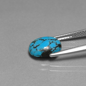 1,55 ctw natürlicher blauer Türkis, Oval Schliff, Lichtundurchlässig