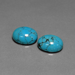  ct natürliche blauer Türkis-Edelsteine, Oval Schliff, Lichtundurchlässig