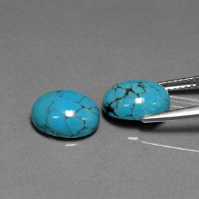  ct natürliche blauer Türkis-Edelsteine, Oval Schliff, Lichtundurchlässig