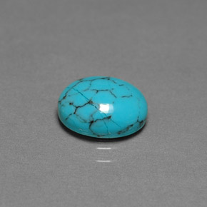 1,70 ctw natürlicher blauer Türkis, Oval Schliff, Lichtundurchlässig