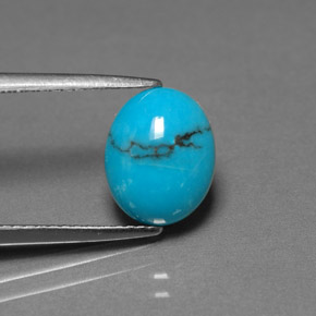 1,91 ctw natürlicher blauer Türkis, Oval Schliff, Lichtundurchlässig