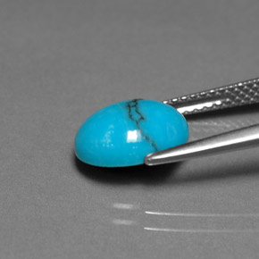 1,91 ctw natürlicher blauer Türkis, Oval Schliff, Lichtundurchlässig
