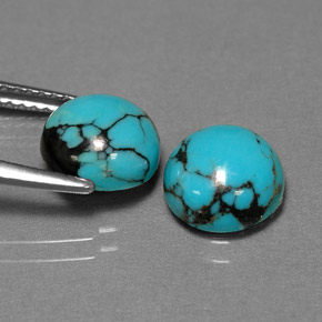  ct natürliche blauer Türkis-Edelsteine, Rundschliff, Lichtundurchlässig