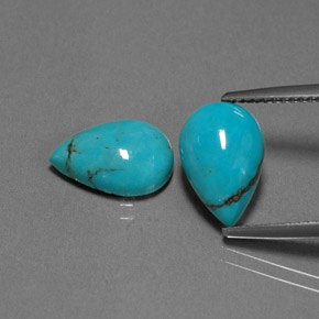  ct natürliche grüner Türkis-Edelsteine, Birnenform, Lichtundurchlässig