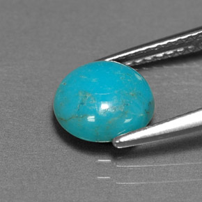 1,30 ctw natürlicher blauer Türkis, Rundschliff, Lichtundurchlässig