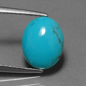 1,55 ctw natürlicher blauer Türkis, Oval Schliff, Lichtundurchlässig