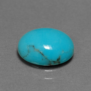 1,55 ctw natürlicher blauer Türkis, Oval Schliff, Lichtundurchlässig