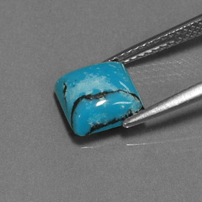 1,47 ctw natürlicher blauer Türkis, Quadrat, Lichtundurchlässig