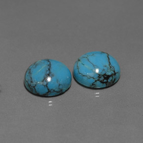  ct natürliche blauer Türkis-Edelsteine, Rundschliff, Lichtundurchlässig