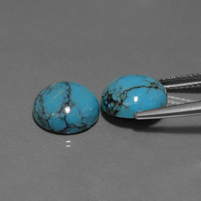  ct natürliche blauer Türkis-Edelsteine, Rundschliff, Lichtundurchlässig