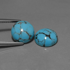  ct natürliche blauer Türkis-Edelsteine, Rundschliff, Lichtundurchlässig