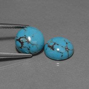  ct natürliche blauer Türkis-Edelsteine, Rundschliff, Lichtundurchlässig