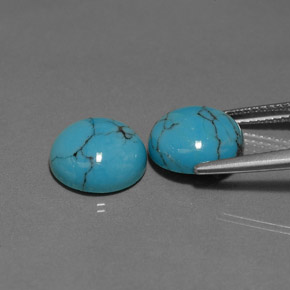  ct natürliche Blau Türkis-Edelsteine, Rund Schliff, Lichtundurchlässig