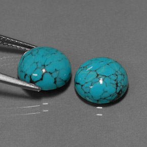  ct natürliche blauer Türkis-Edelsteine, Rundschliff, Lichtundurchlässig