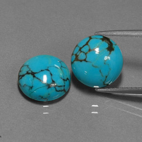  ct natürliche blauer Türkis-Edelsteine, Rundschliff, Lichtundurchlässig