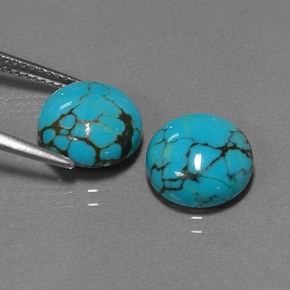  ct natürliche blauer Türkis-Edelsteine, Rundschliff, Lichtundurchlässig