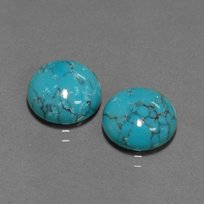  ct natürliche blauer Türkis-Edelsteine, Rundschliff, Lichtundurchlässig