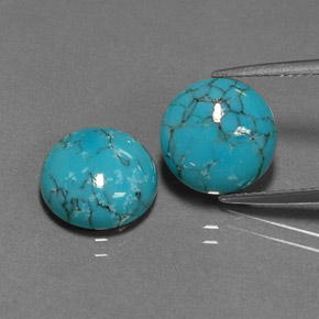  ct natürliche blauer Türkis-Edelsteine, Rundschliff, Lichtundurchlässig