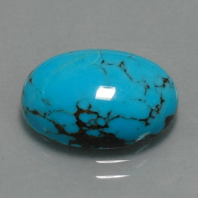 3,84 ctw natürlicher blauer Türkis, Oval Schliff, Lichtundurchlässig