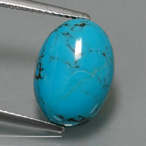 3,84 ctw natürlicher blauer Türkis, Oval Schliff, Lichtundurchlässig