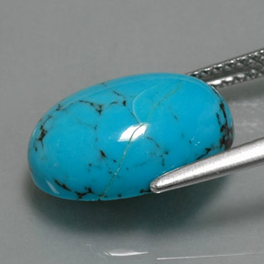 3,84 ctw natürlicher blauer Türkis, Oval Schliff, Lichtundurchlässig