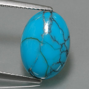 4,52 ctw natürlicher blauer Türkis, Oval Schliff, Lichtundurchlässig