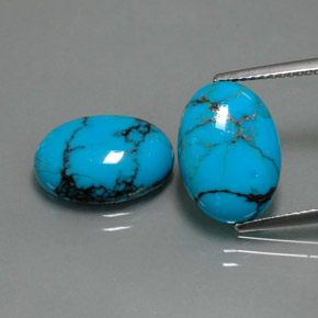  ct natürliche blauer Türkis-Edelsteine, Oval Schliff, Lichtundurchlässig