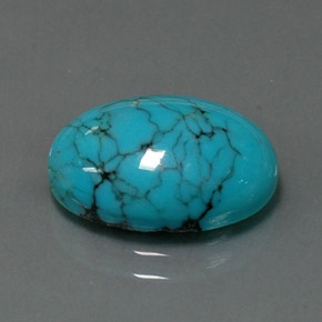 4,12 ctw natürlicher blauer Türkis, Oval Schliff, Lichtundurchlässig