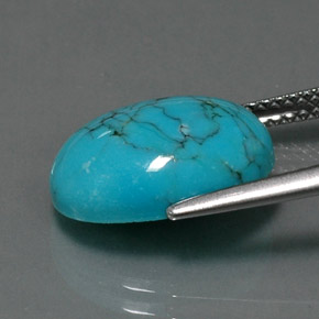 4,12 ctw natürlicher blauer Türkis, Oval Schliff, Lichtundurchlässig