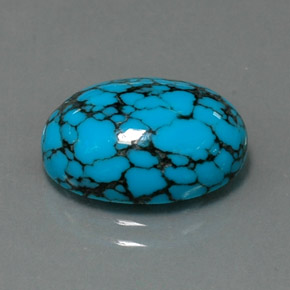 4,09 ctw natürlicher blauer Türkis, Oval Schliff, Lichtundurchlässig