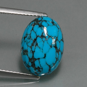4,09 ctw natürlicher blauer Türkis, Oval Schliff, Lichtundurchlässig