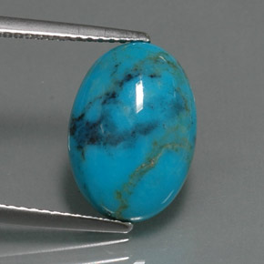 3,78 ctw natürlicher blauer Türkis, Oval Schliff, Lichtundurchlässig