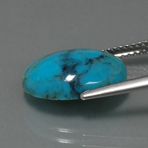 3,78 ctw natürlicher blauer Türkis, Oval Schliff, Lichtundurchlässig